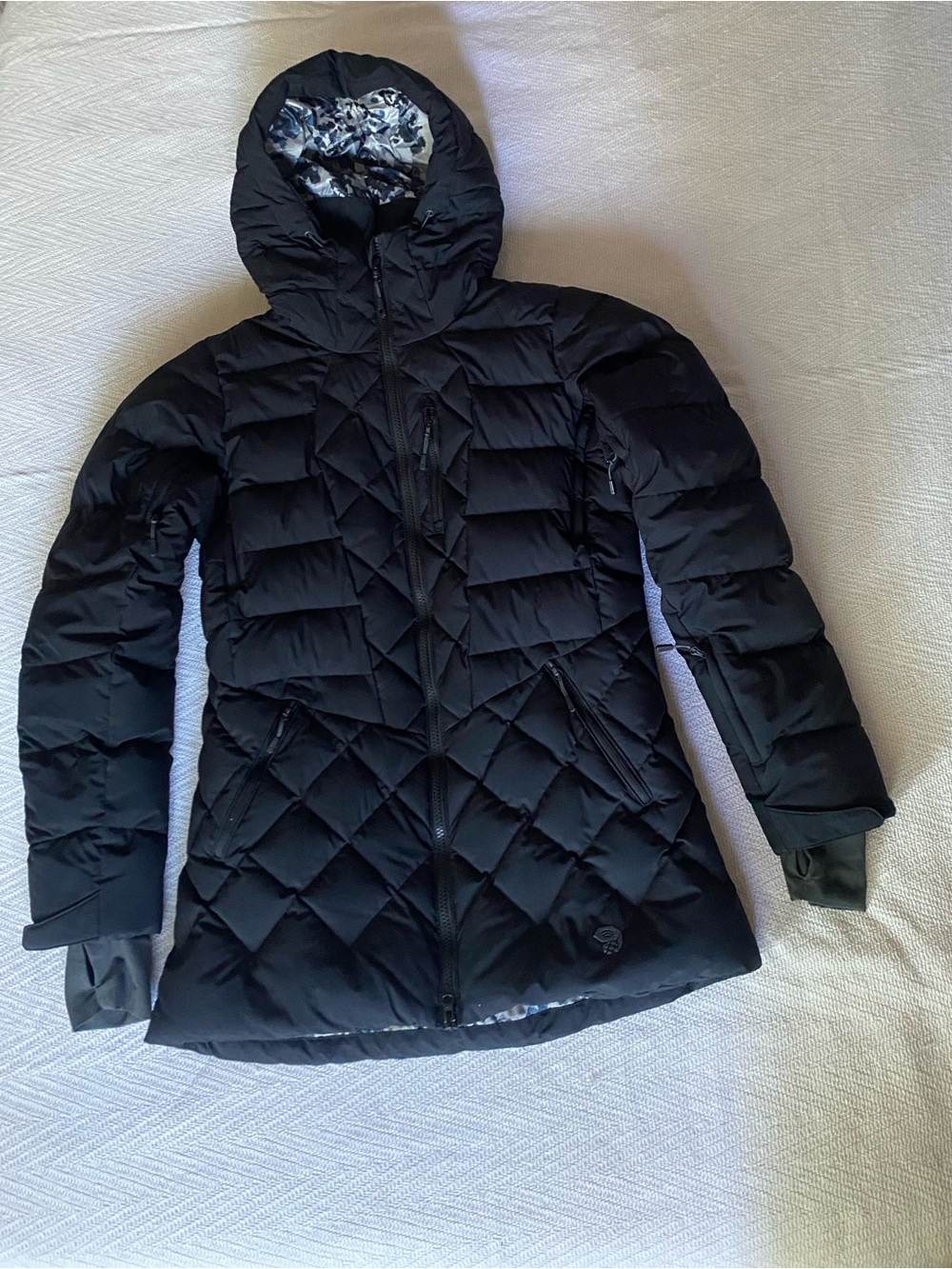 Mountain Hardwear Women's Down Black Quilted Hooded Puffer Jacket